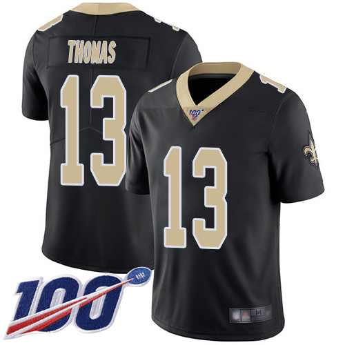 Men New Orleans Saints Limited Black Michael Thomas Home Jersey NFL Football #13 100th Season Vapor Untouchable Jersey